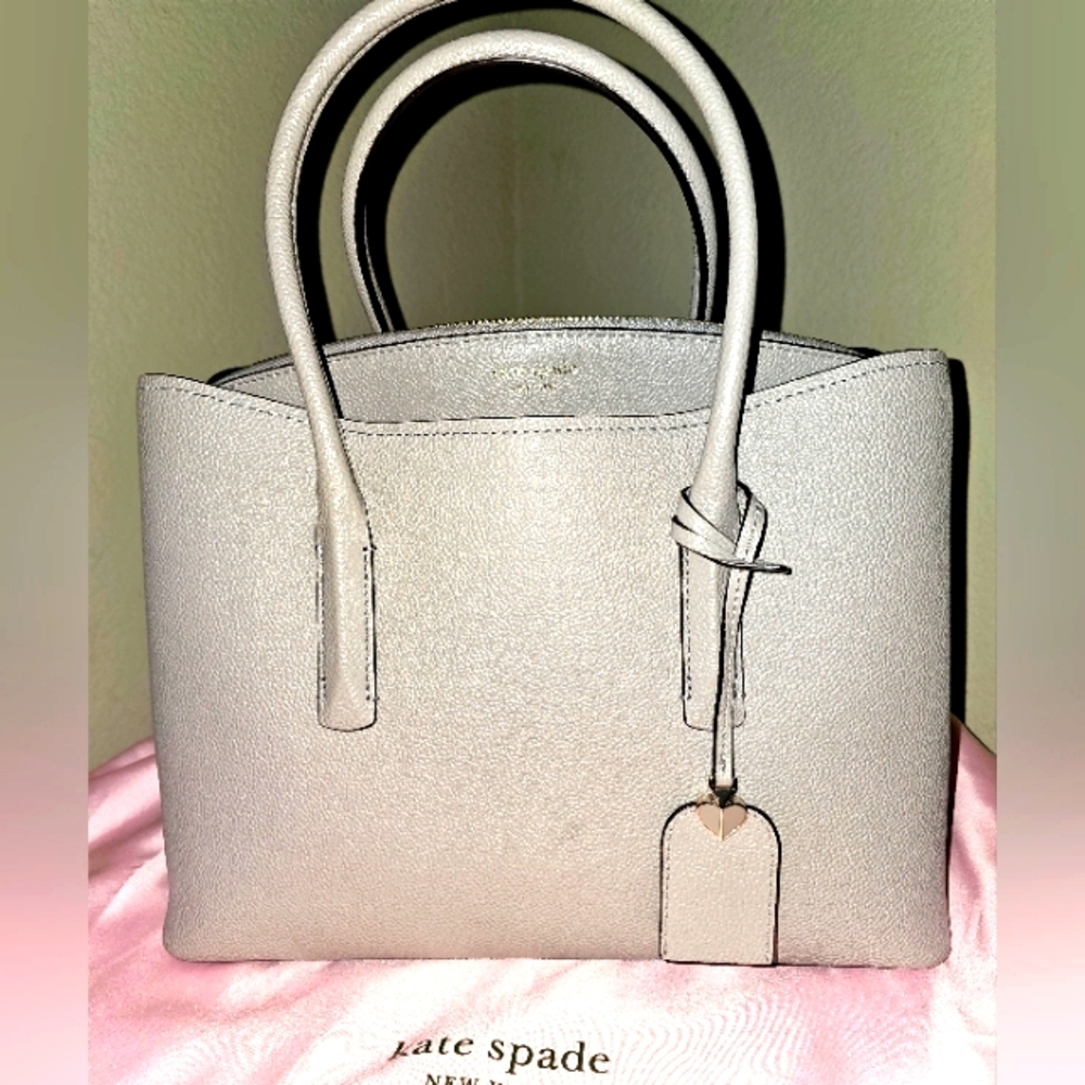 Kate Spade triple-compartment satchel convertible  - Taupe color - Picture 2 of 14